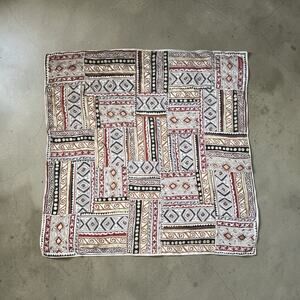 Echo VTG 100% Silk Multicolored Square Shaped Scarf Brown Black Gold Africa